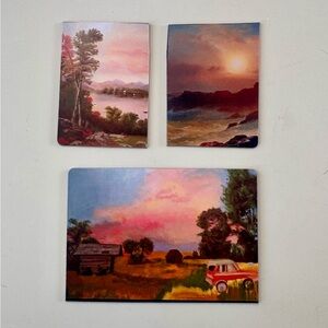 Set of 3 Magnet Landscape Art - NEW. Sunset Tones, 4”x2.75” and 2”x2.75” (two)